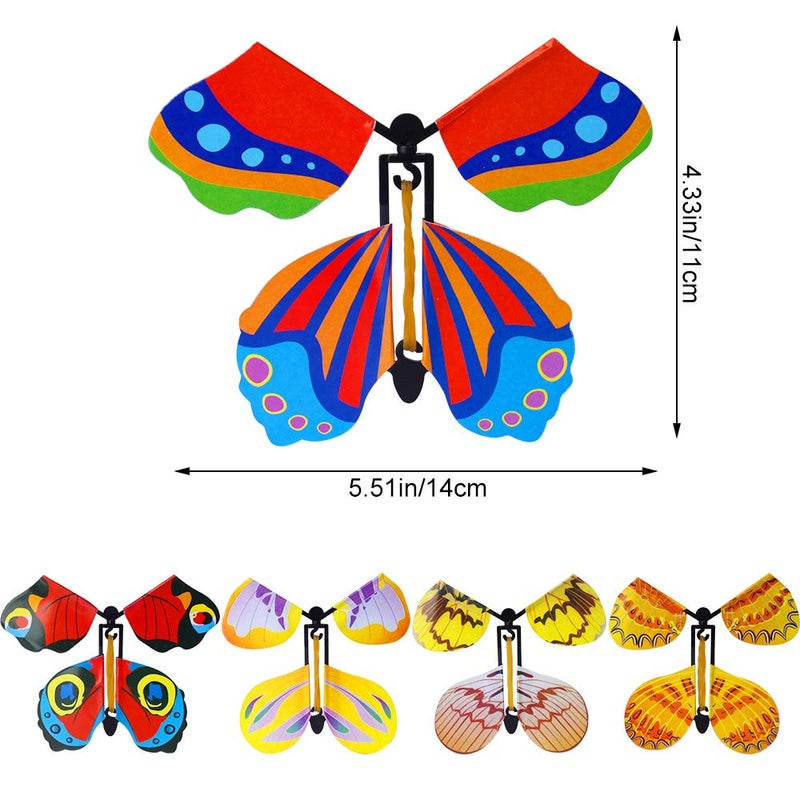 Outee 10 Packs Flying Butterfly Card Surprise Wind Up Butterfly in The Book Rubber Band Powered Gift Butterfly Fairy Flying Toy Great Xmas Gifts Surprise Gift Teacher Appreciation Gift - Image 2